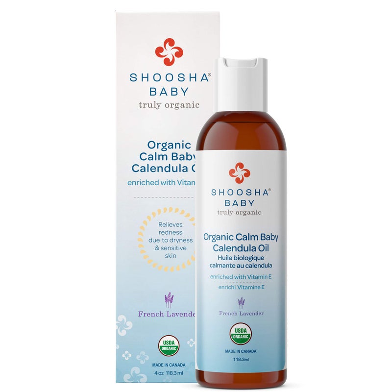 Shoosha Organic Calendula Oil French Lavender, for Babies, Real Calendula Oil, Calendula Massage Oil Moisturizer, Hypoallergenic, Gluten-Free, 100% Biodegradable - Image 1